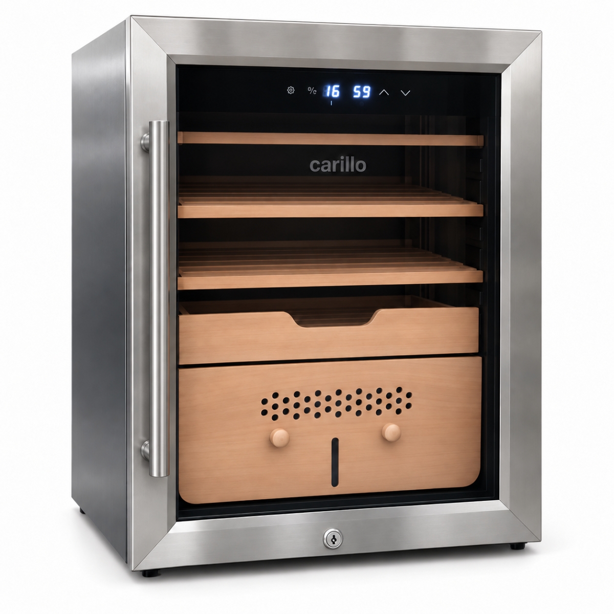 Carillo 300-Cigar Thermoelectric Humidor 1 300 Carillo Cigars humidor with lock (2)